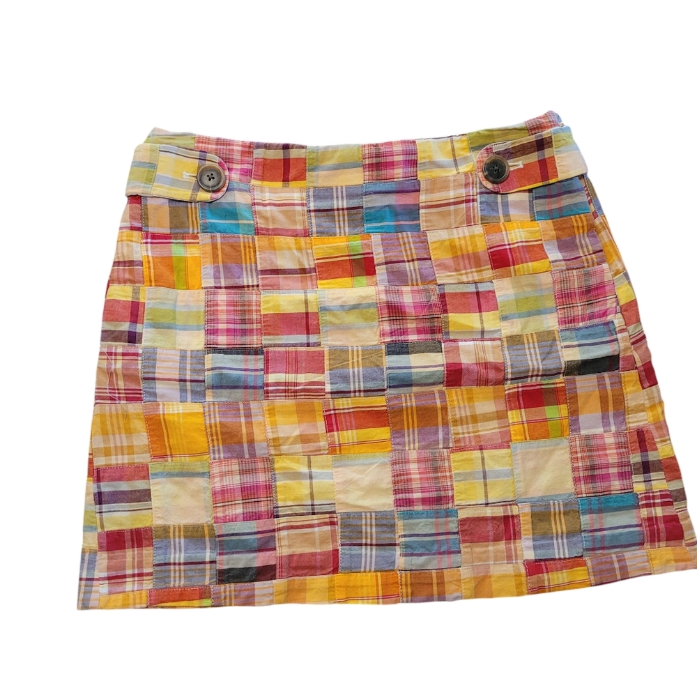 J. Crew Y2K madras plaid patchwork mini skirt - 2.          M21